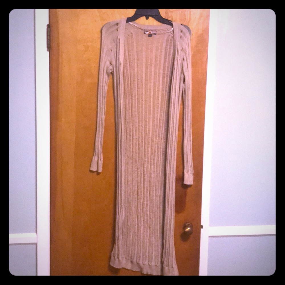 Long Beige Cardigan
